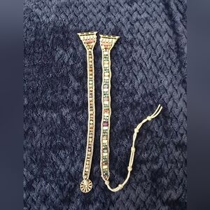 Colorful Bohemian Handmade Beaded Bracelets with Silver Accents for Apple Watch